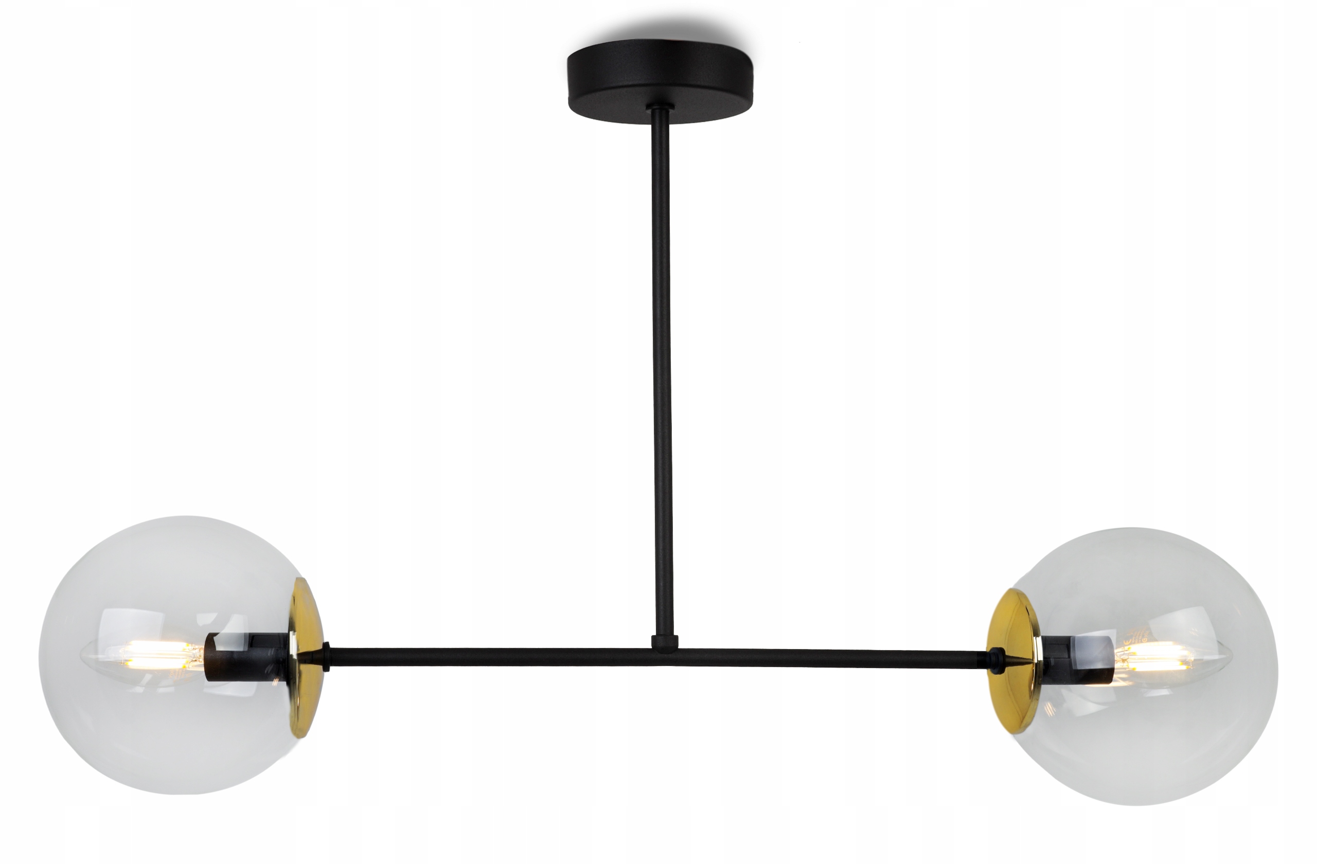 Závěsné Stropní Svítidlo Lustr Zlatý Elegantní Skleněné Kuličky Bezbarvé Loft