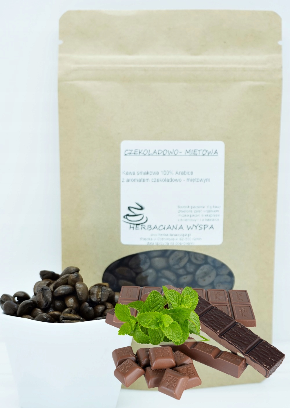 Levně Káva Čokoládovo-mátová 500 g zrnková-meleme