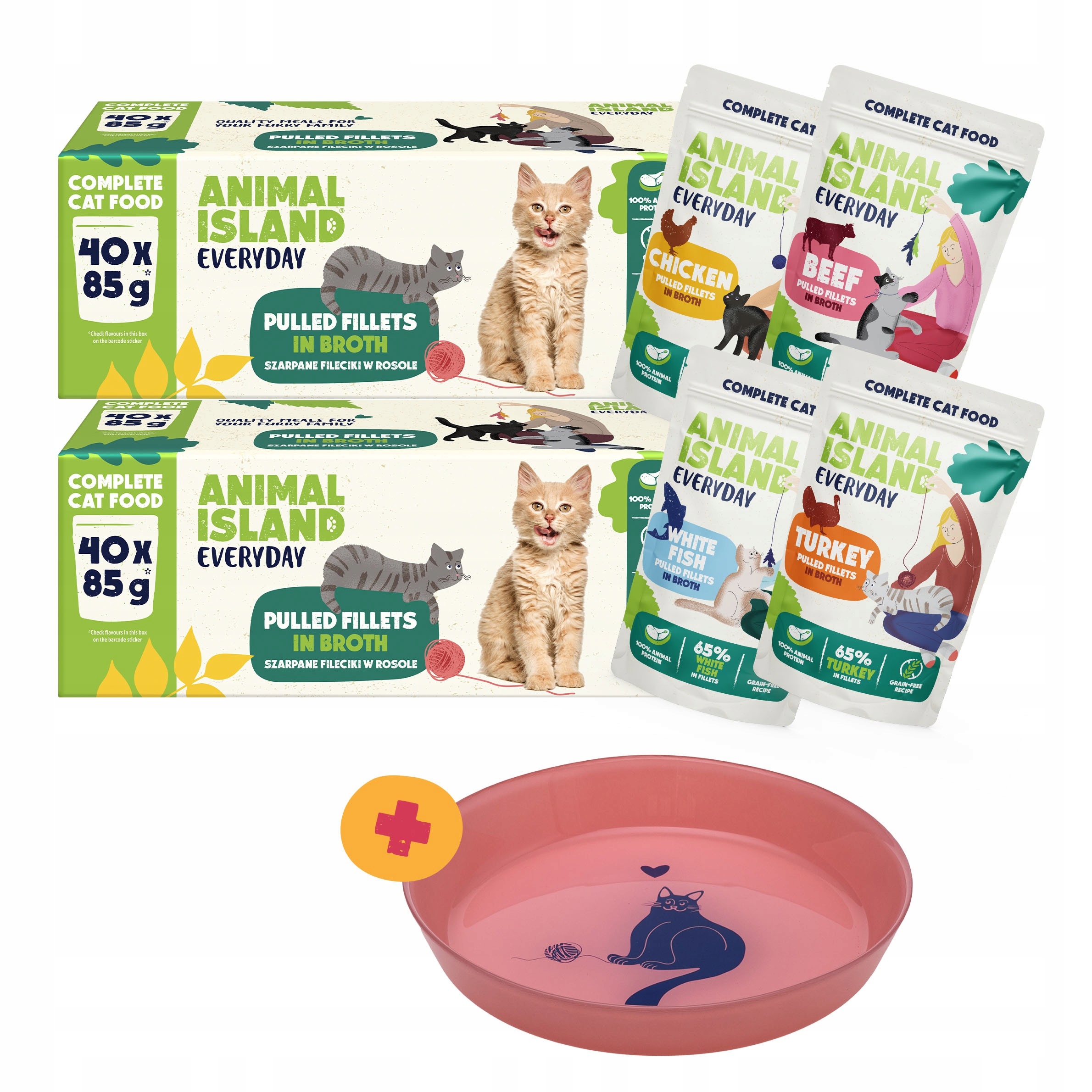 Animal Island Zestaw Niejadka Kot Saszetki 2x40PAK MIX