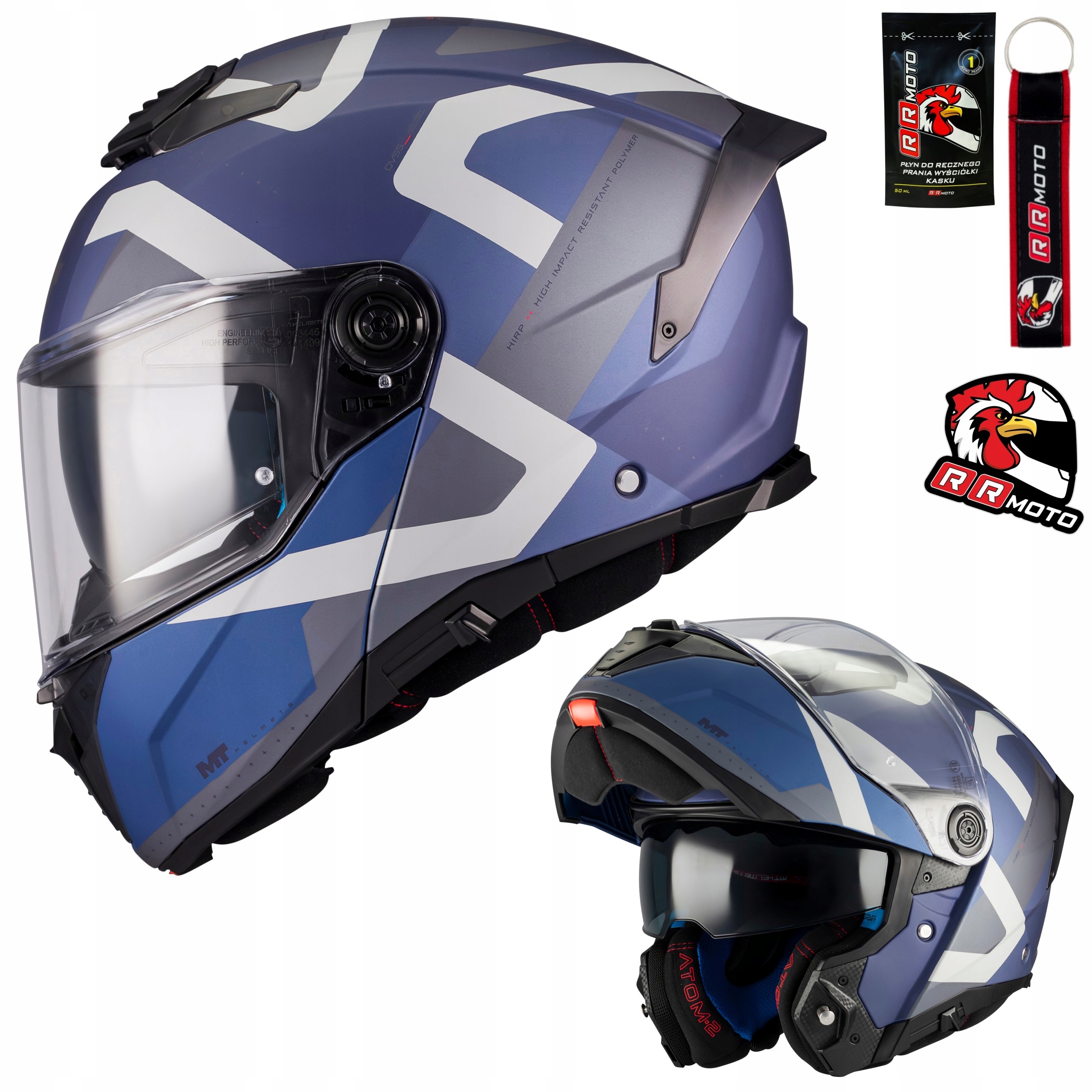Modulárna motocyklová prilba Mt Atom 2 Sv Dexter Blue/silver modrá Darčeky