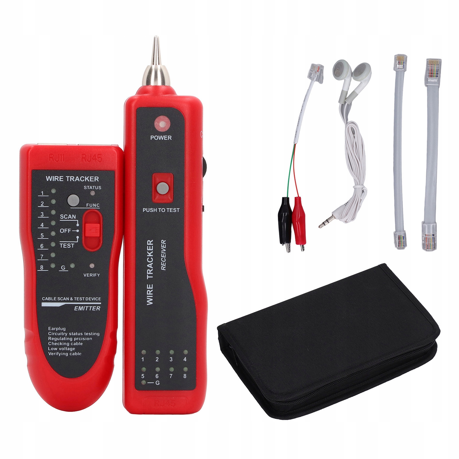 Network Cable Tester Regulowane Czuość Łatwa manipulacja POE WT
