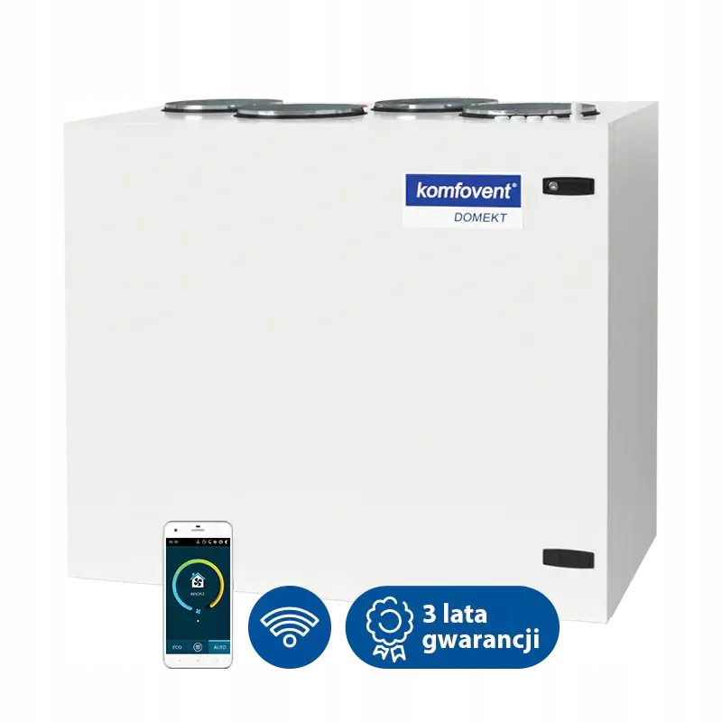 Rekuperator DOMEKT R 500 V 629m3/h wym. obrotowy