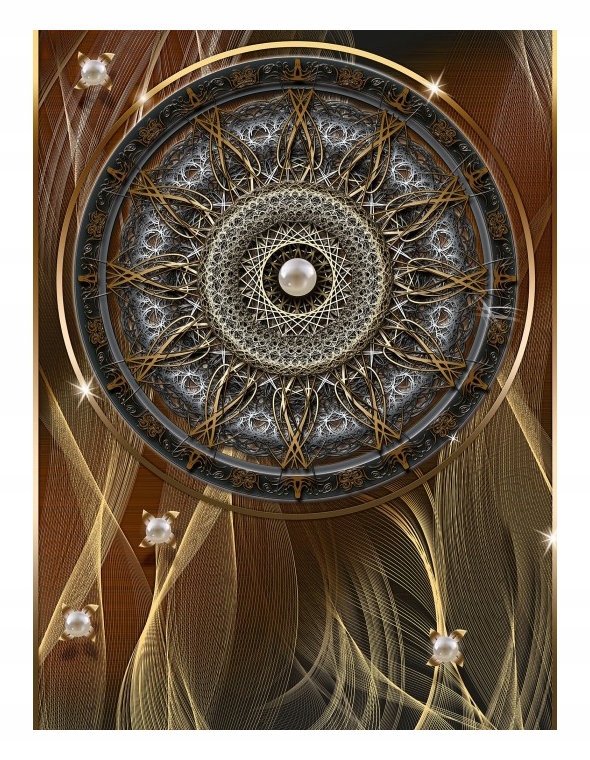Fototapeta Mandala Zlaté perly vinylová 184x254 lepidlo