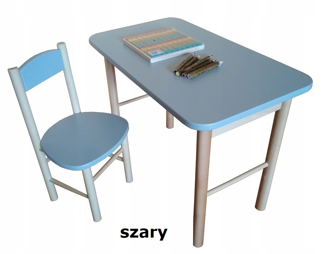 STOLIK + 1 KRZESEŁKO DLA DZIECI DREWNO - KOLORY Bohater brak