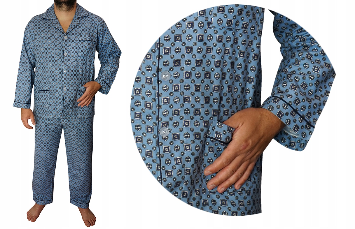 Pánské flanelové pyžamo s rozepínací bavlna a flanelem