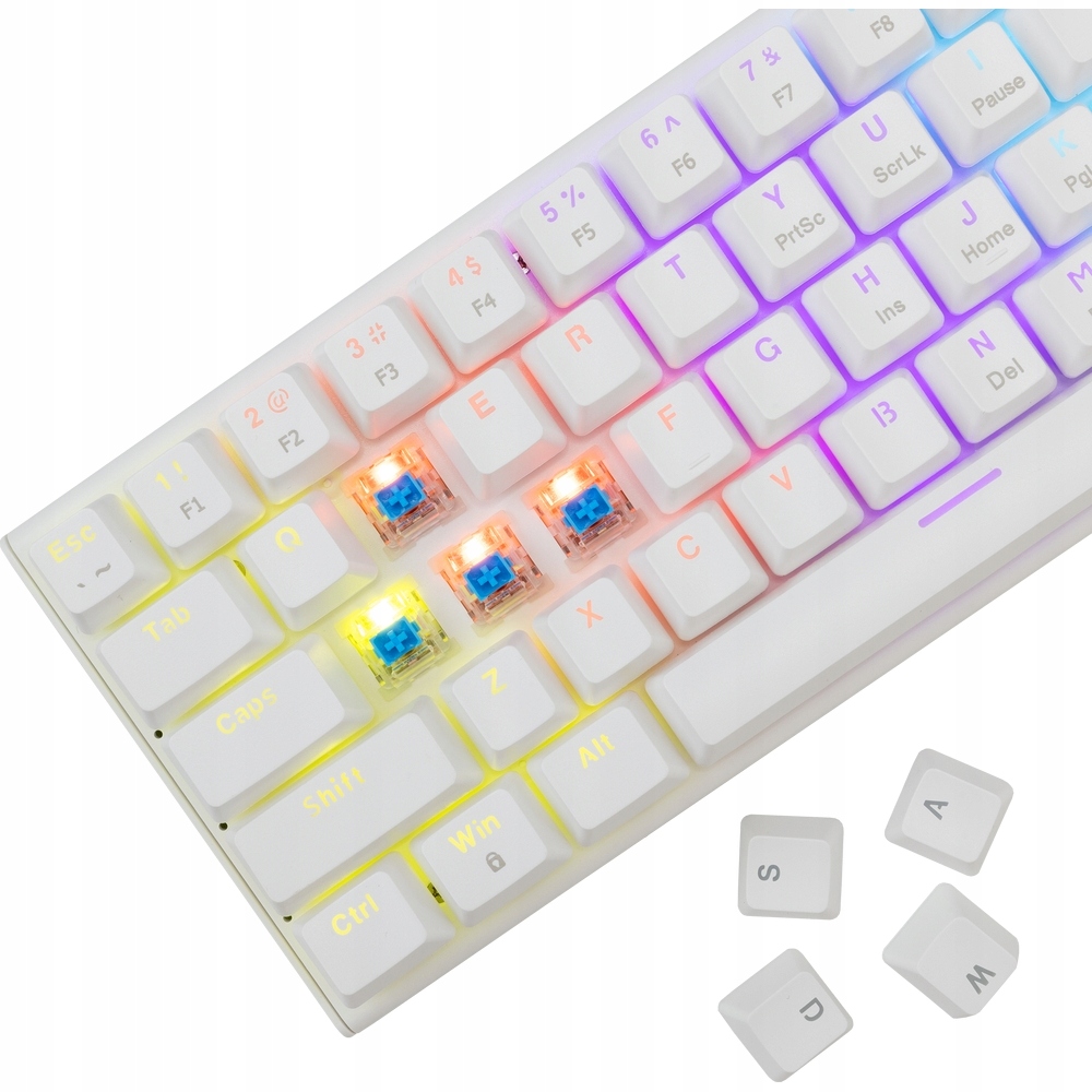 Drátová herní klávesnice White Shark, mechanická, 60% Anti-Ghost, 1.5 m