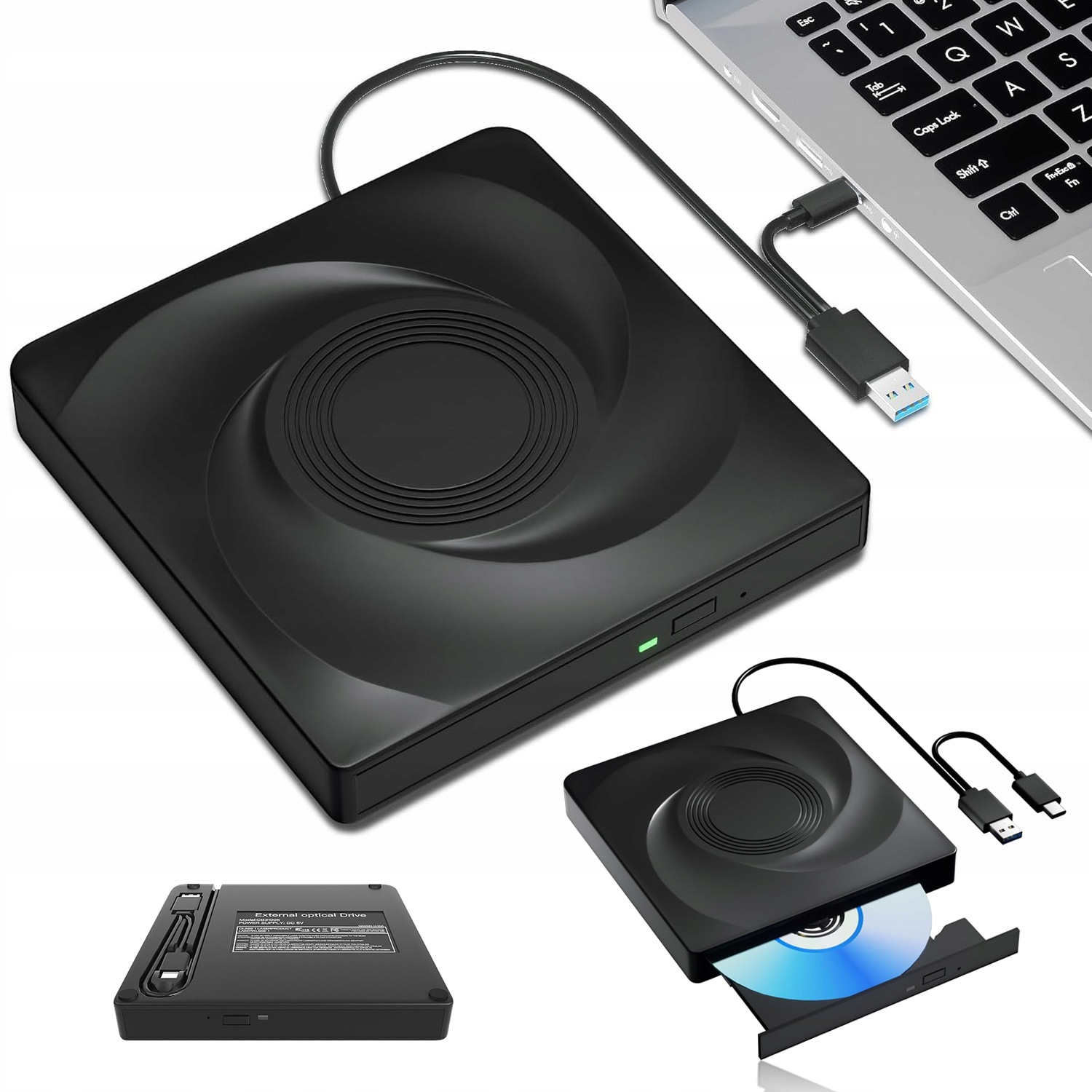DVD CD Mechanika Externý Nahrávač Usb-c Diskov 3.0 5 Gbps Blu-ray