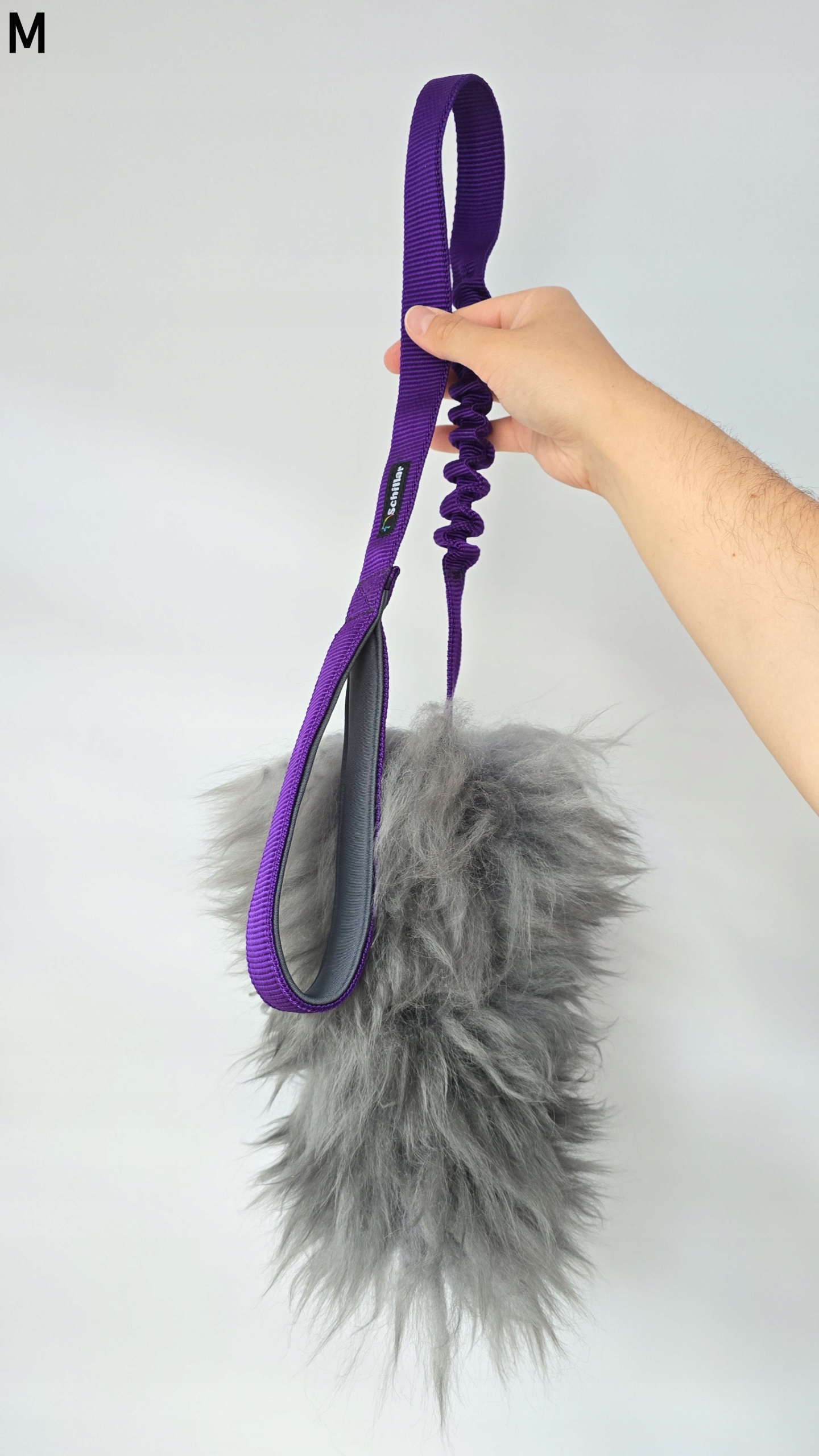 Přetahovadlo hračka z přírodní ovce velikost M pro psa šedá fialová barva