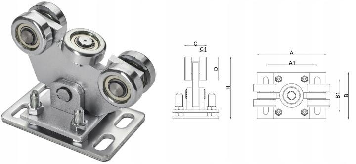 WÓZEK WÓZKI ROLKI DO BRAMY PRZESUWNEJ ZESTAW 70x70 Kod producenta WDB