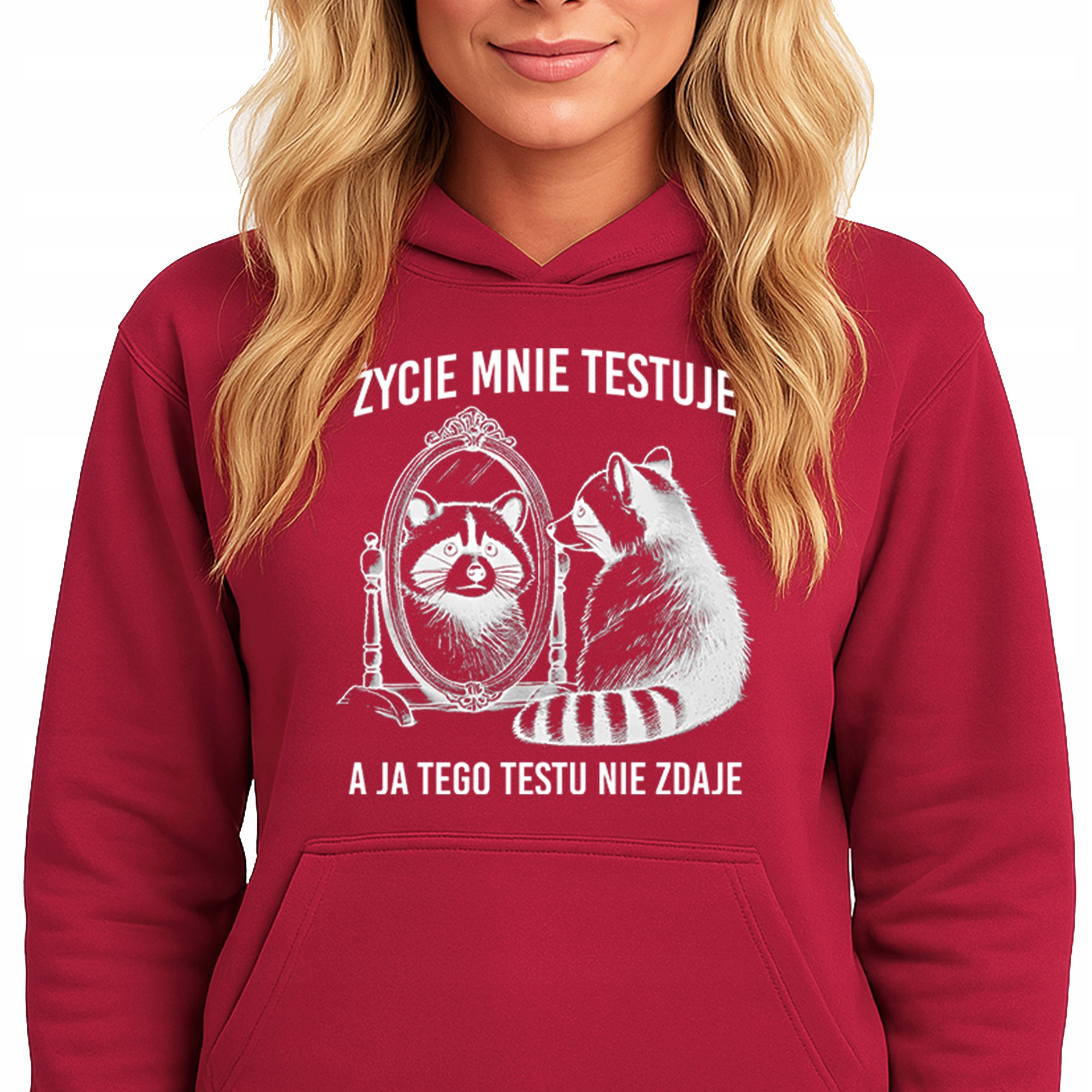 Mikina S Kapucí Červená Hoodie Život mě testuje M