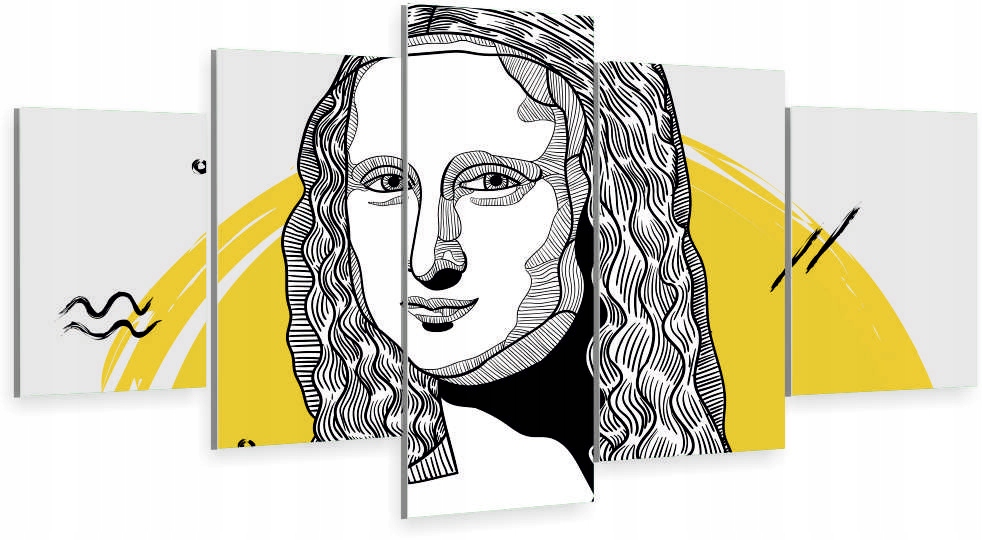 

Tryptyk 5-CZĘŚCI Na Ścianę mona lisa nowoczesny