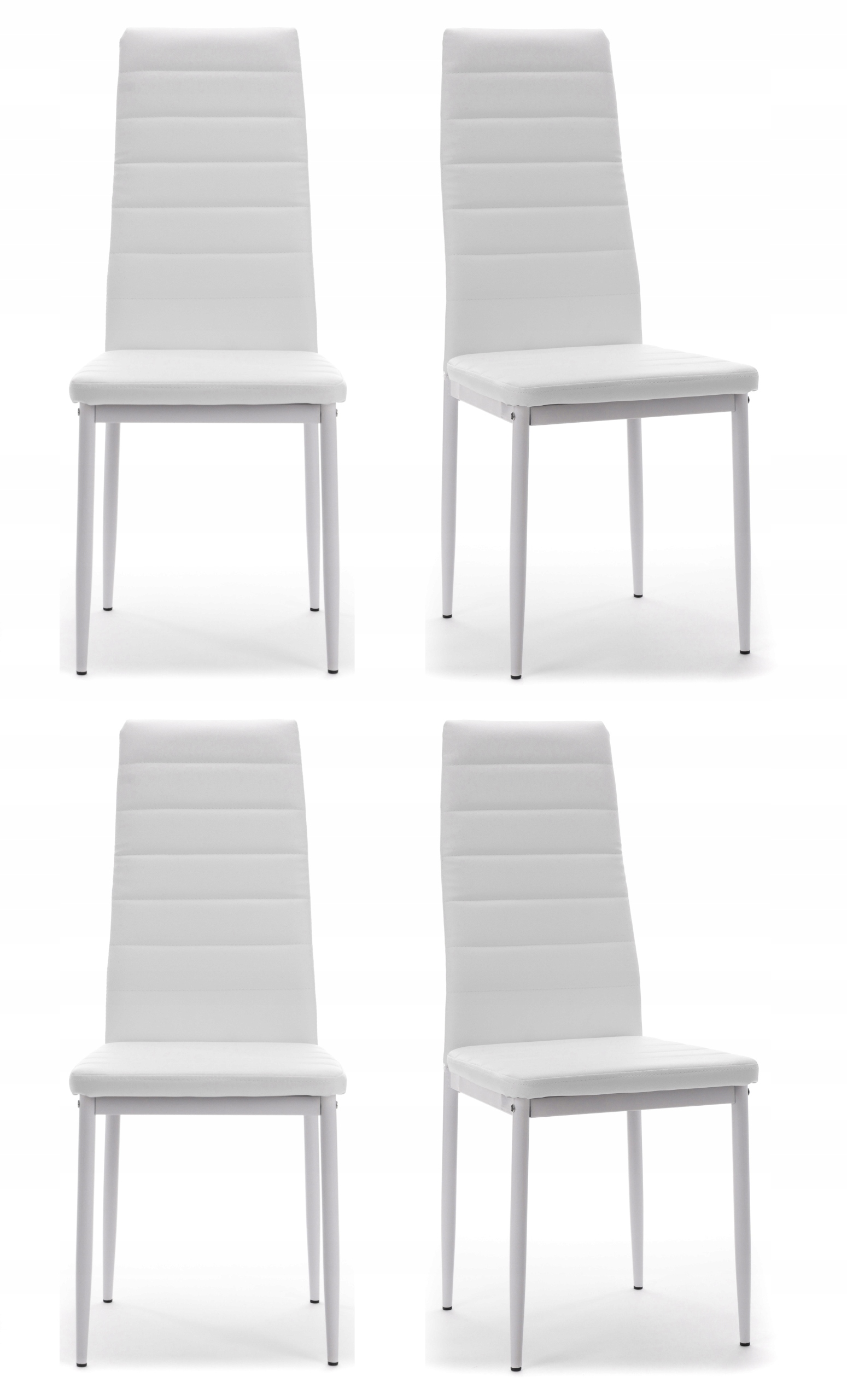 KRZESŁO TAPICEROWANE FADO EKOSKÓRA BIAŁE