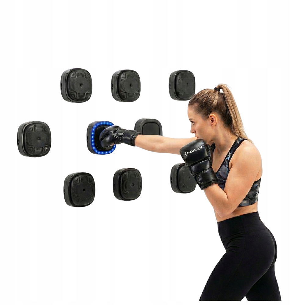 Elektronický boxerský štít Modulární boxovací stroj Led 9 ks rukavice