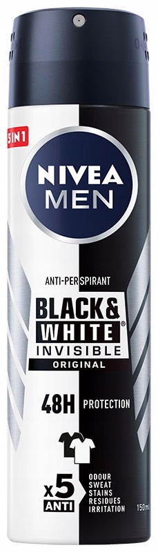 NIVEA MEN BLACK & WHITE INVISIBLE ORIGINAL ANTYPERSPIRANT W SPRAYU 150 ml