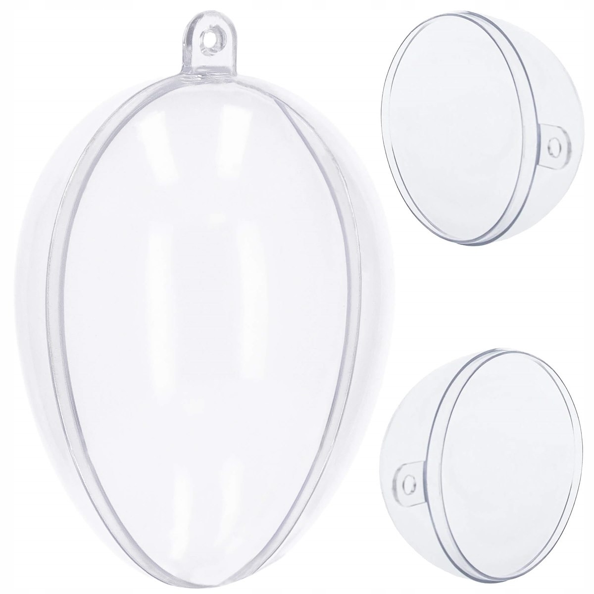 JAJKO BOMBKA AKRYLOWA OZDOBA BOMBKI AKRYLOWE PRZEŹROCZYSTE OWALNE 9cm x4 Rodzaj Bombka przezroczysta