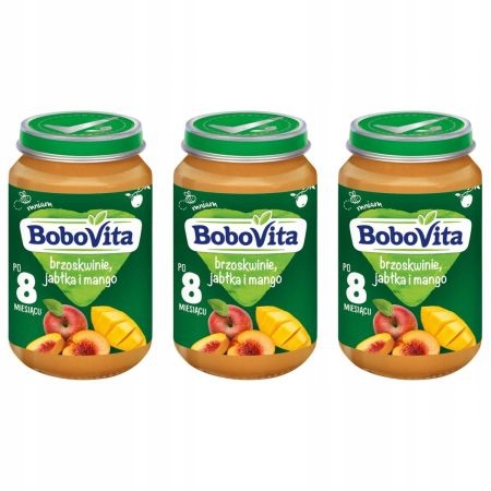 Brzoskwinie jabłka i mango 3x125g BoboVita
