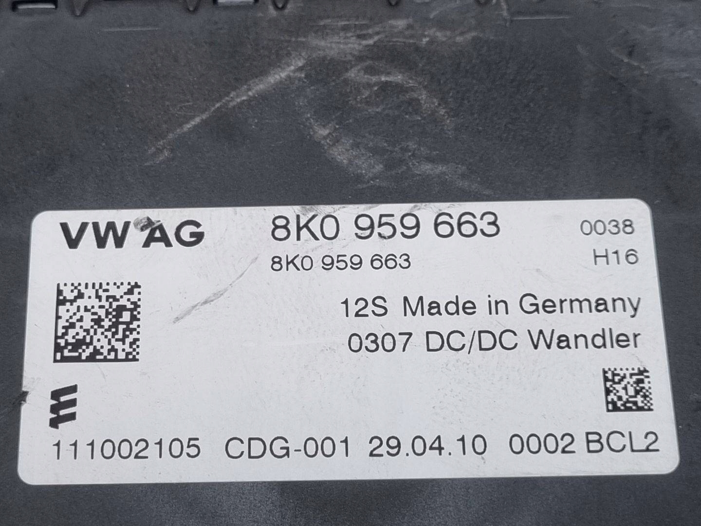 Centralina di tensione Audi A4 B8 2010 8K0959663