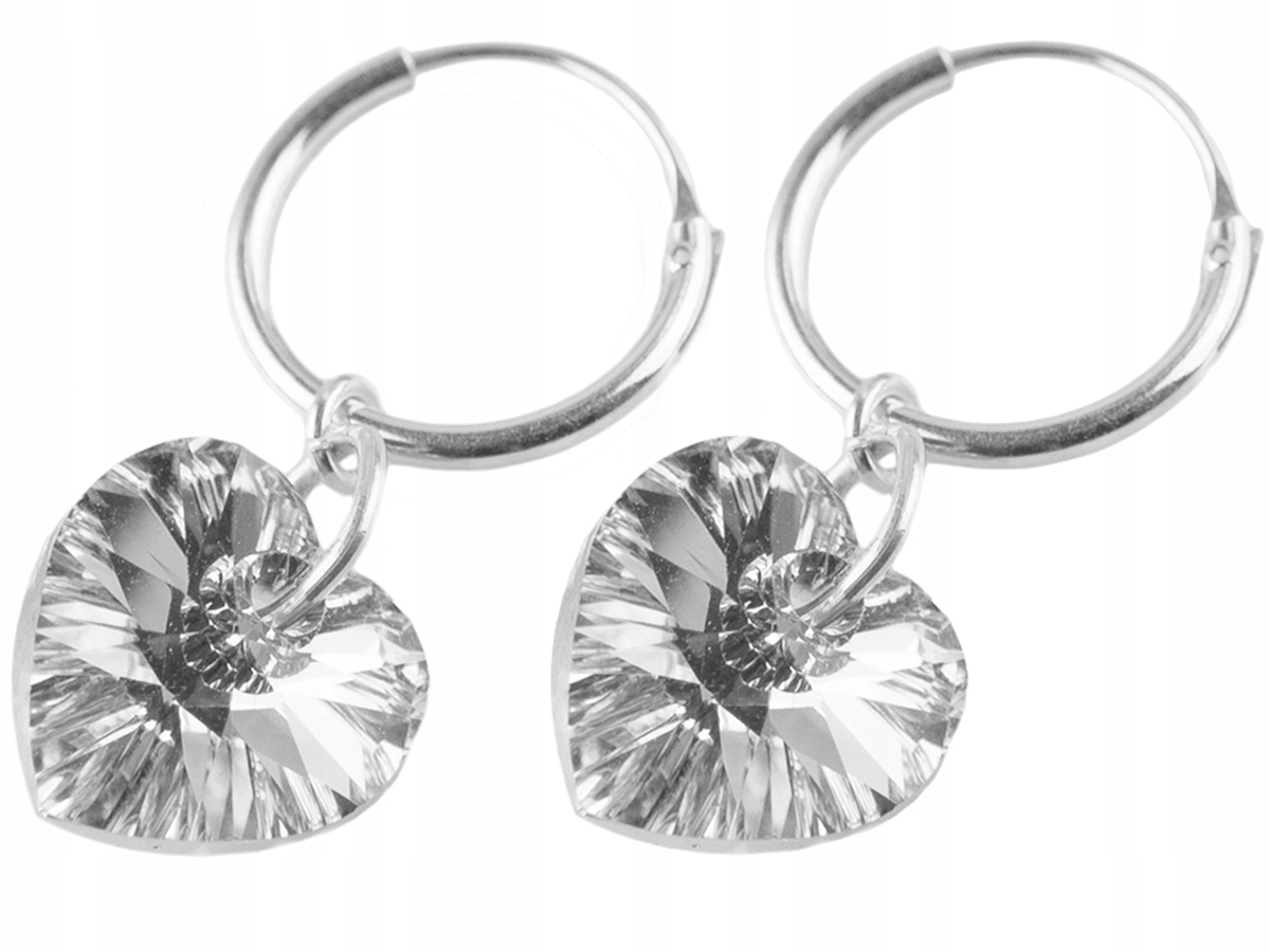 

Versil kolczyk koła 10 mm serce Swarov Srebro 925