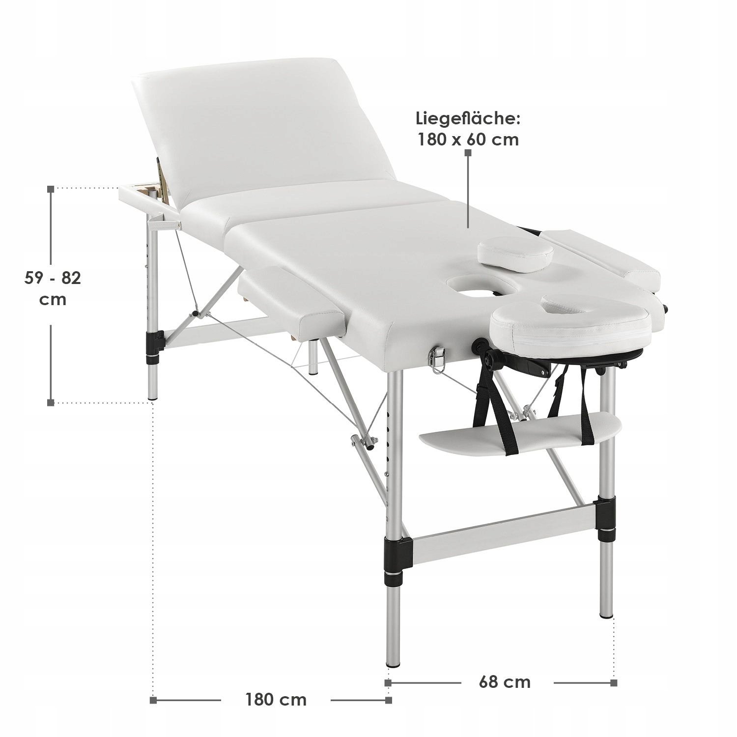 718 Łóżko stół do masażu alumi 3 segmenty 250 kg Rodzaj stół składany