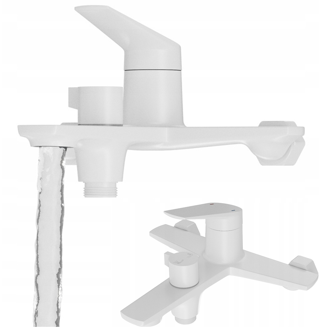 Vaňová A Sprchová Batéria, Mosadzný Kúpeľňový Kohútik Nave, Biela