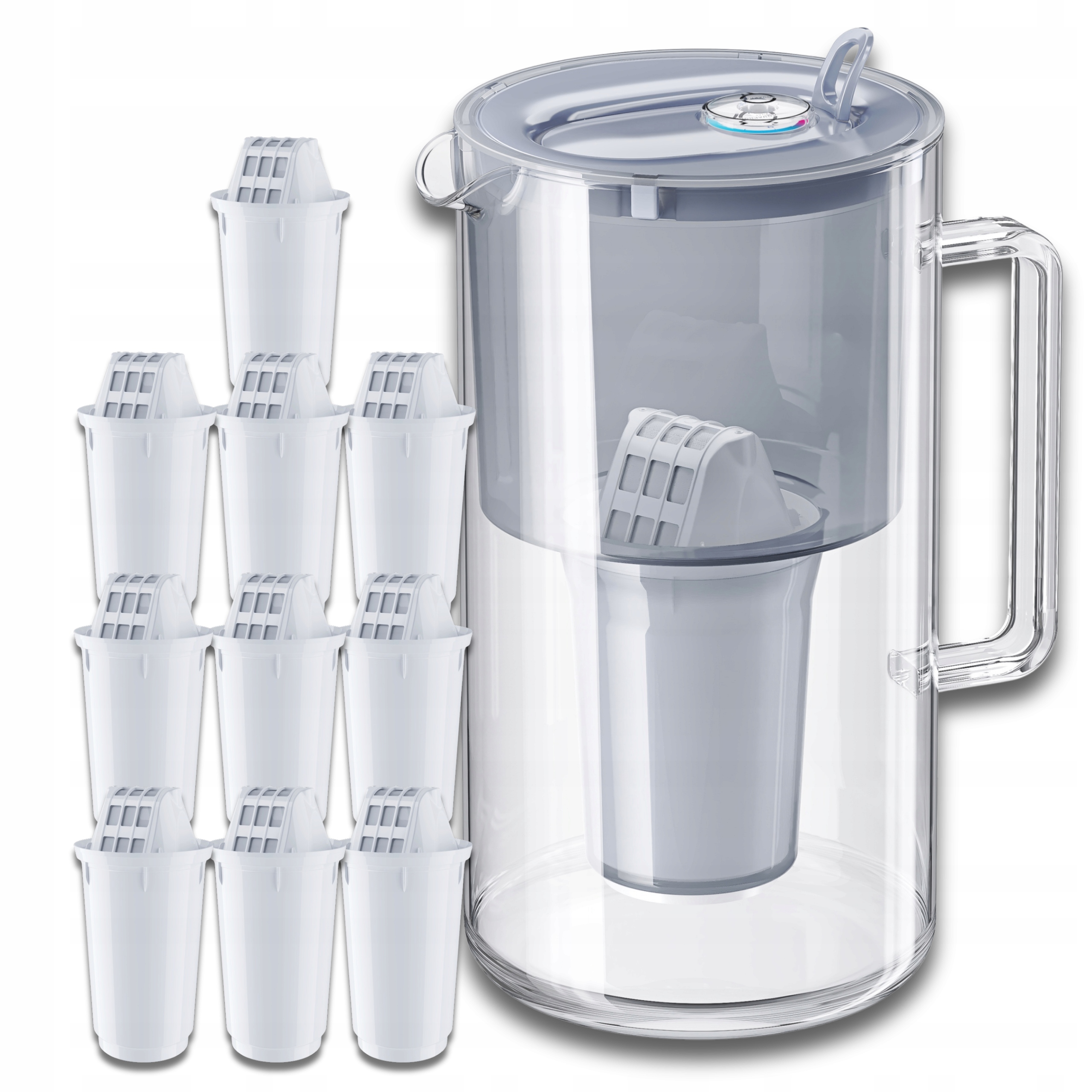 Filtrační konvice skleněná Aquaphor Nord 2,5 l 10 náplní A5 (350 l), šedá