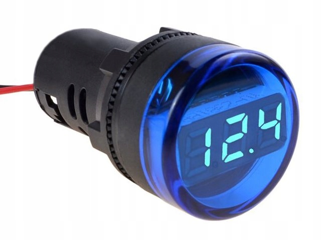 

Miernik woltomierz okrągły DC 3-30V niebieski Led