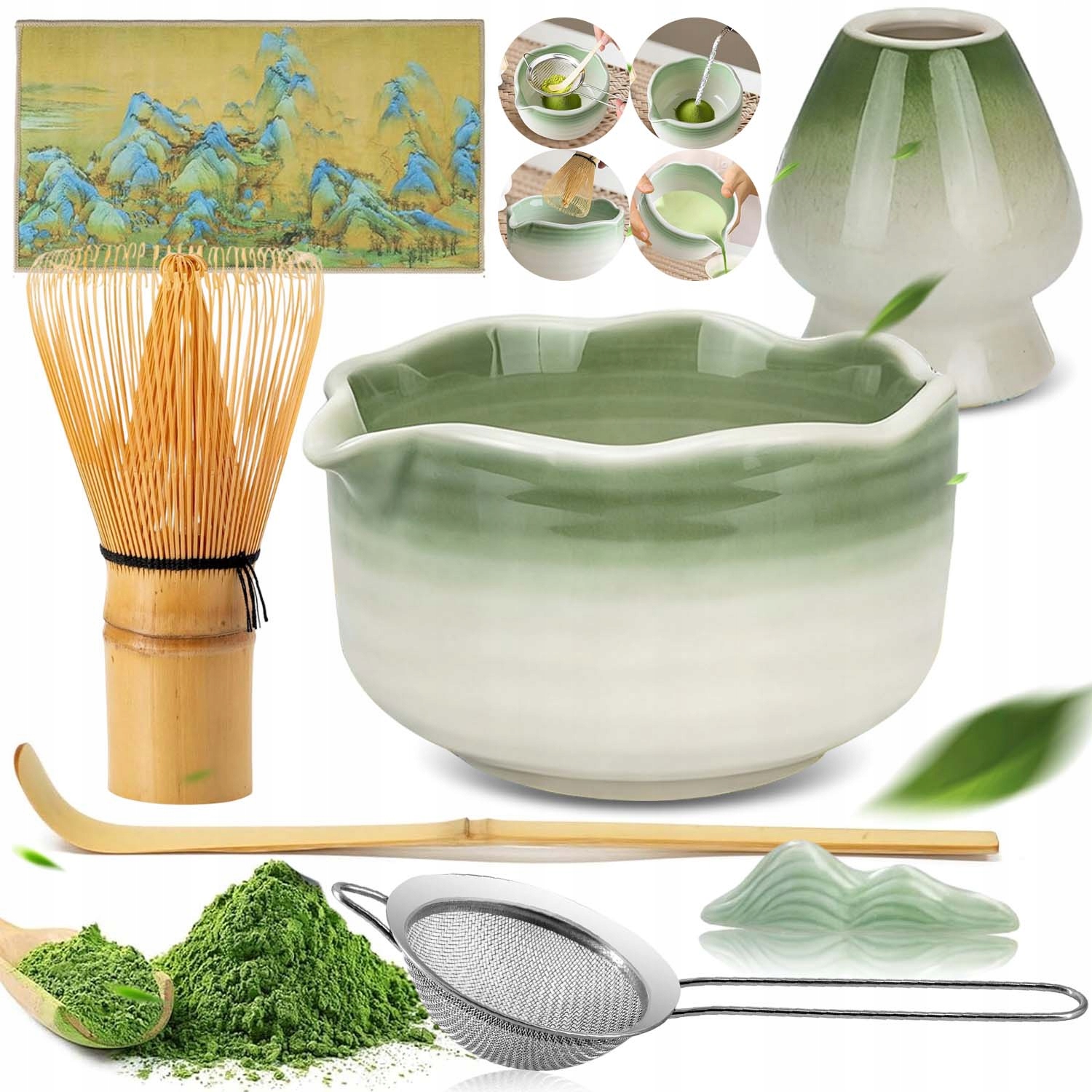 Levně Sada Pro Přípravu Matcha 7 Ks Chasen Chashaku Metlička