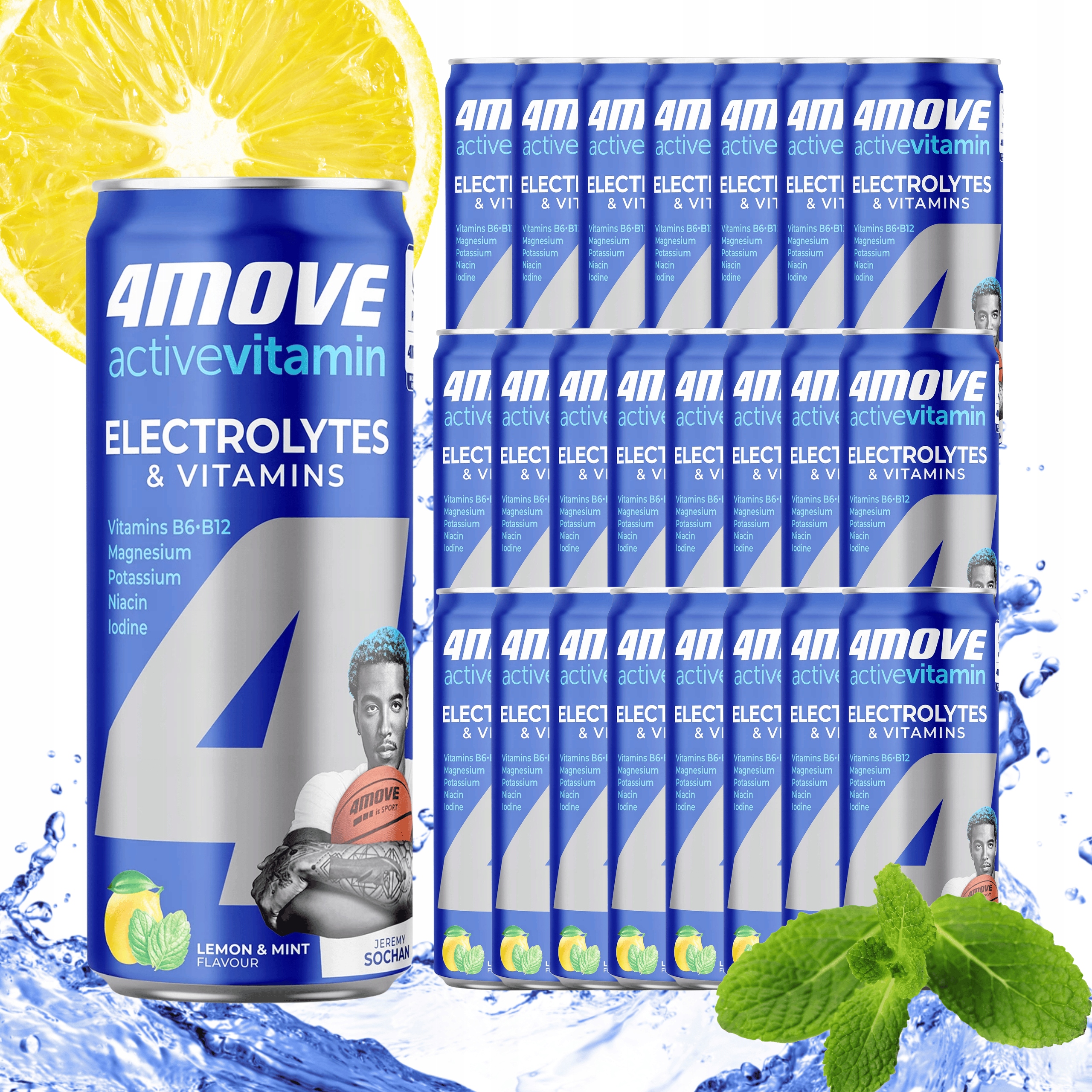 Levně 4MOVE Active Vitamin Electrolytes Vitamins Citron Máta 24x330 ml