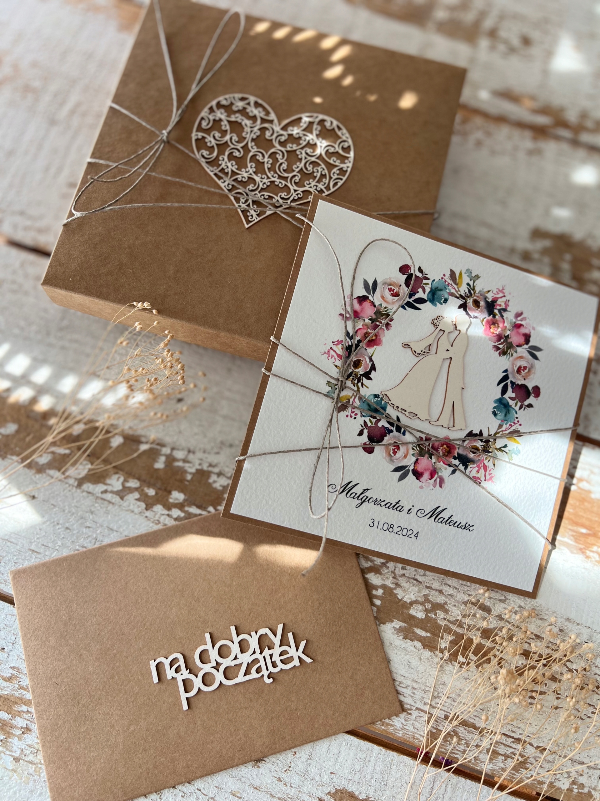 Svatební přání handmade boho s personalizací KSPU-116