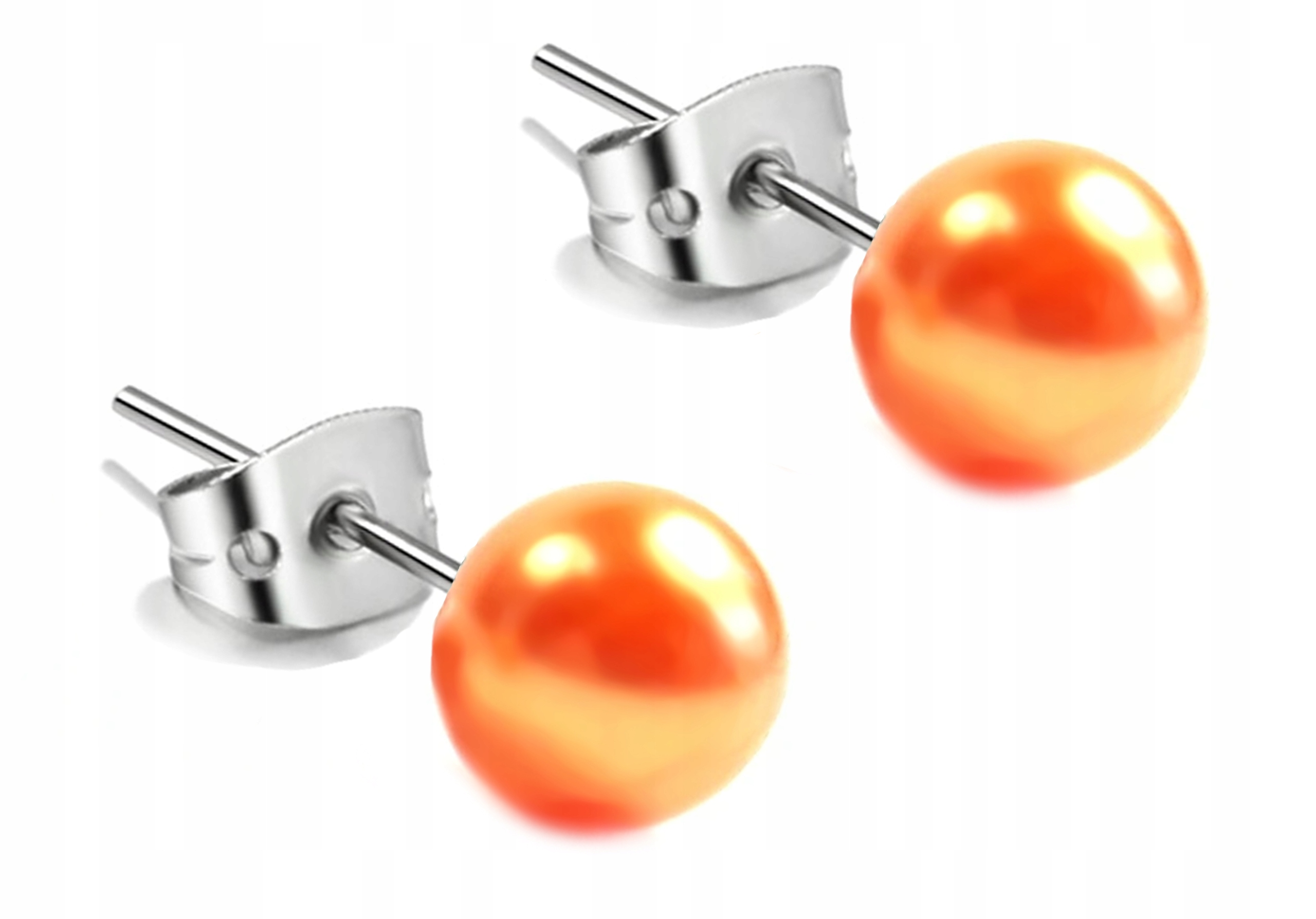 

Kolczyki perełki 8 mm pomarańczowe