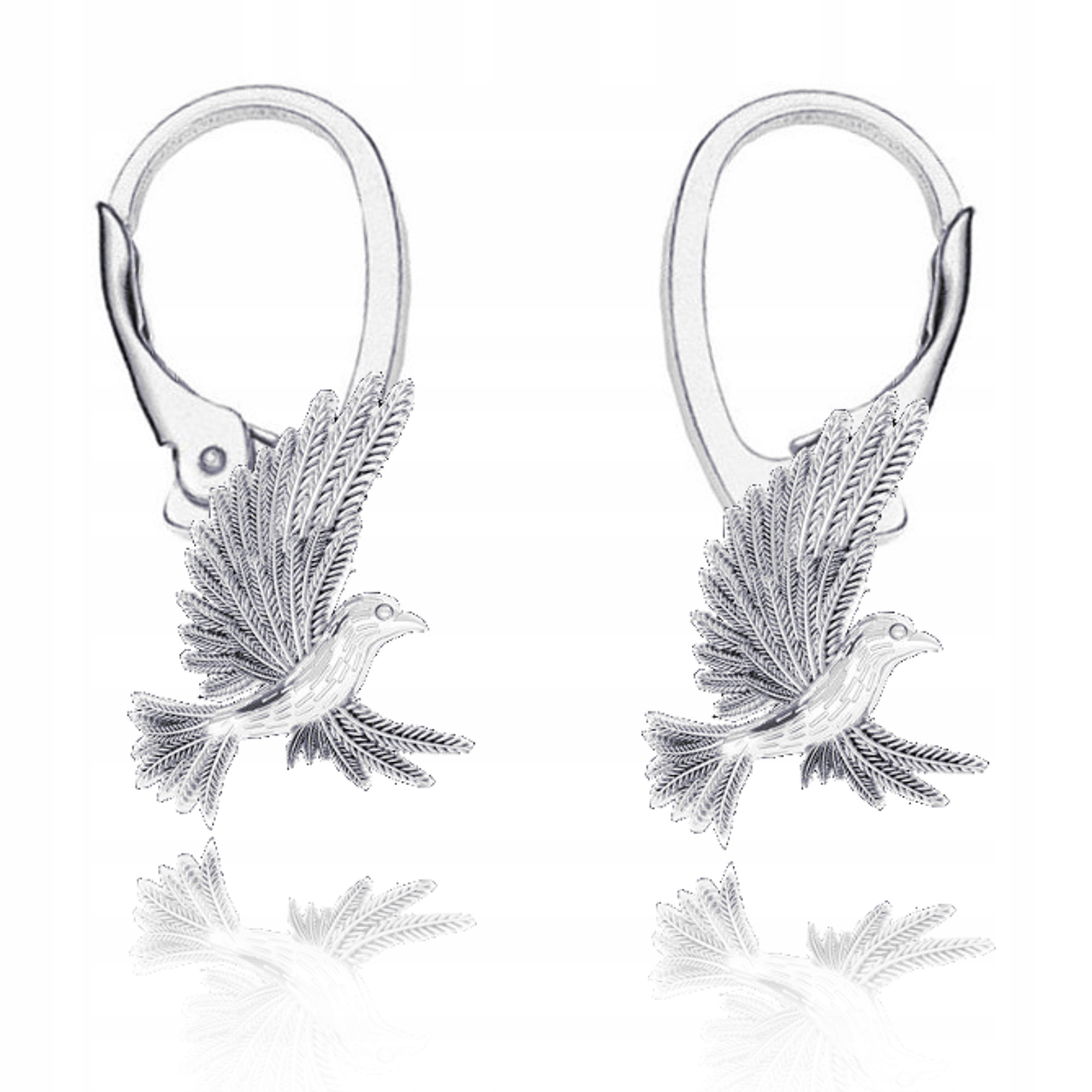 Kolibřík Stříbrné náušnice anglický bigel stříbro 925 Symbol radosti ze života