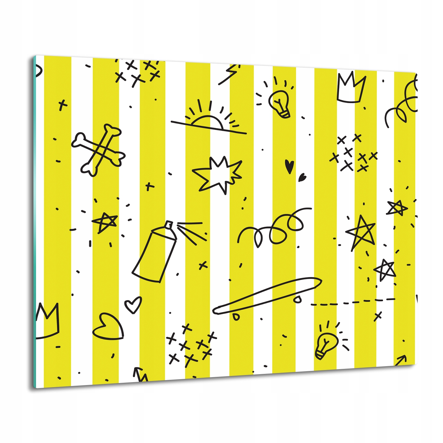 

ze szkła osłonka kuchenna Paski wzór rysunek 60x52