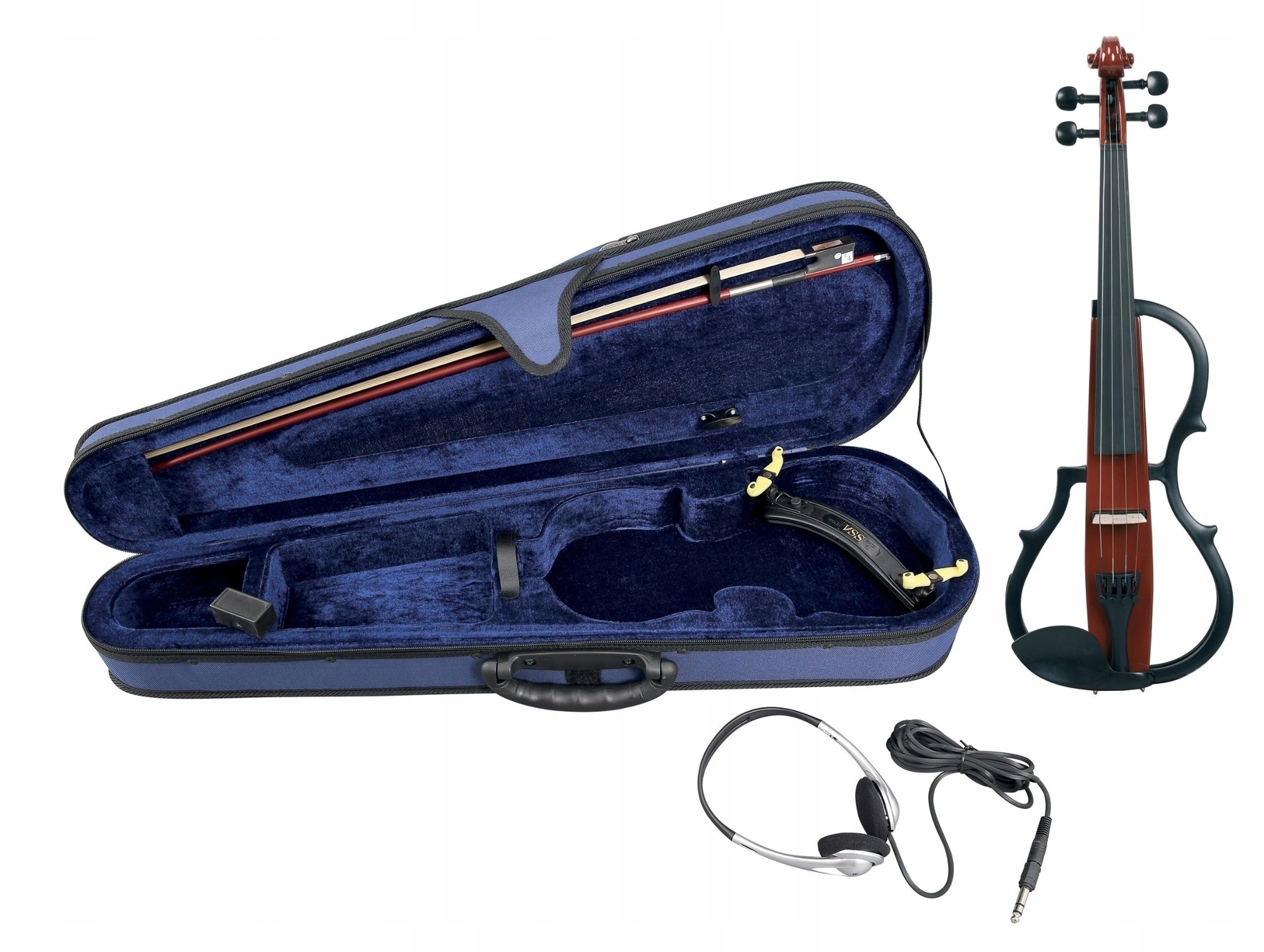 Elektrické housle 4/4 Gewa Sada s sluchátky Litý piezo korpus