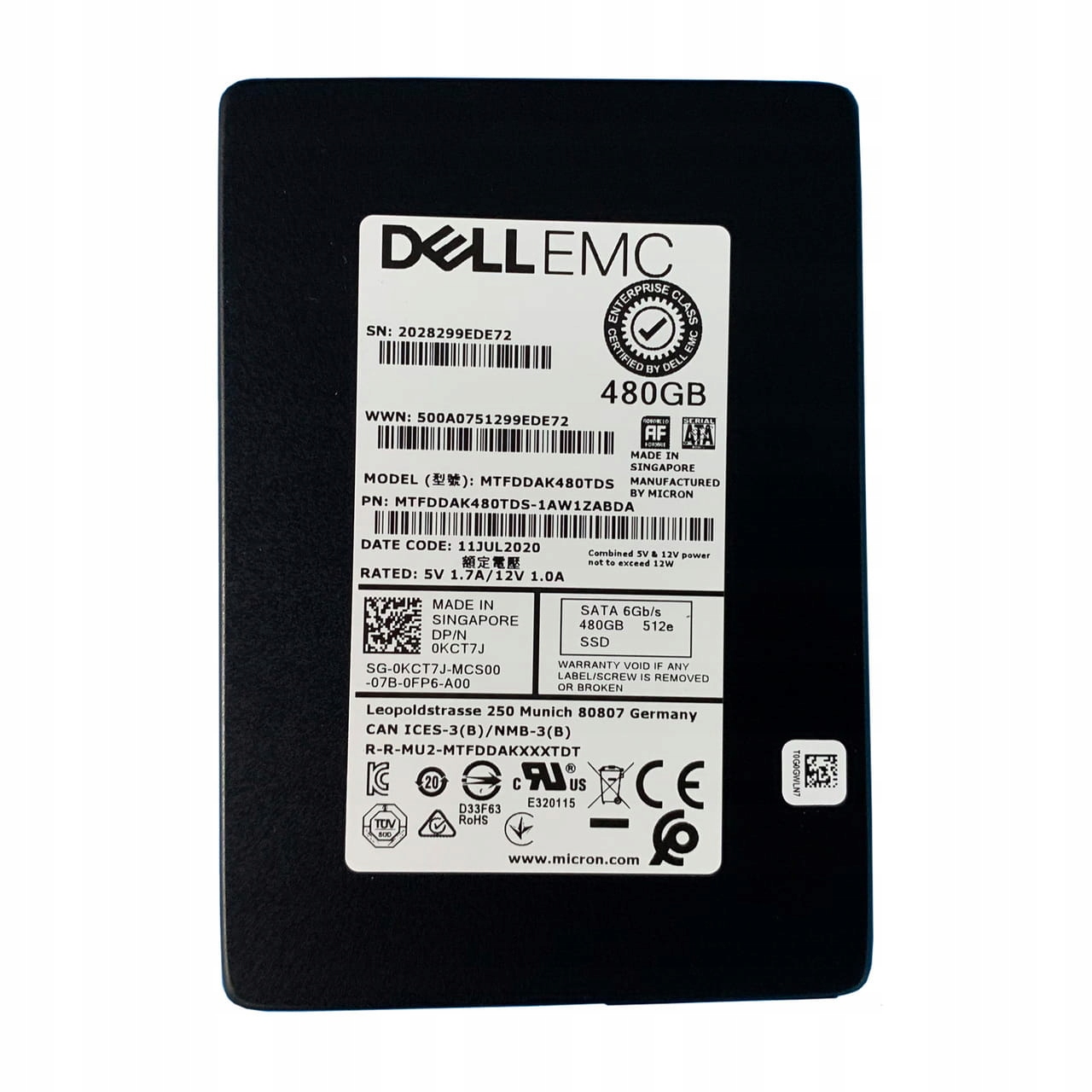 DELL EMC 480gb ssd 2,5" MTFDDAK480TDT 002M3C