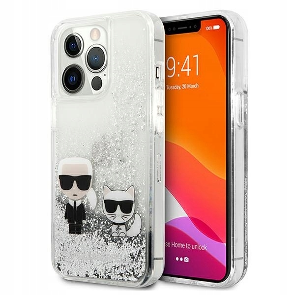 Pouzdro Karl Lagerfeld KLHCP13XGKCS pro 13 Pro Max 6,7" stříbrné/silver pevné