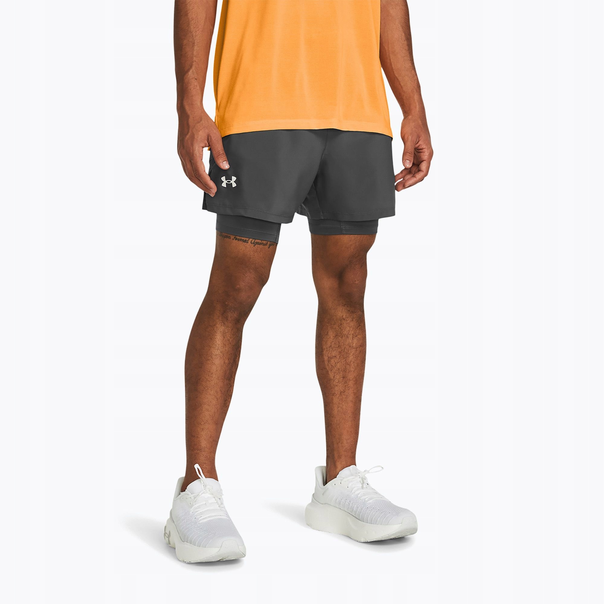 Kraťasy Launch Elite 2V1 Běžecké Šedé S Under Armour AW26