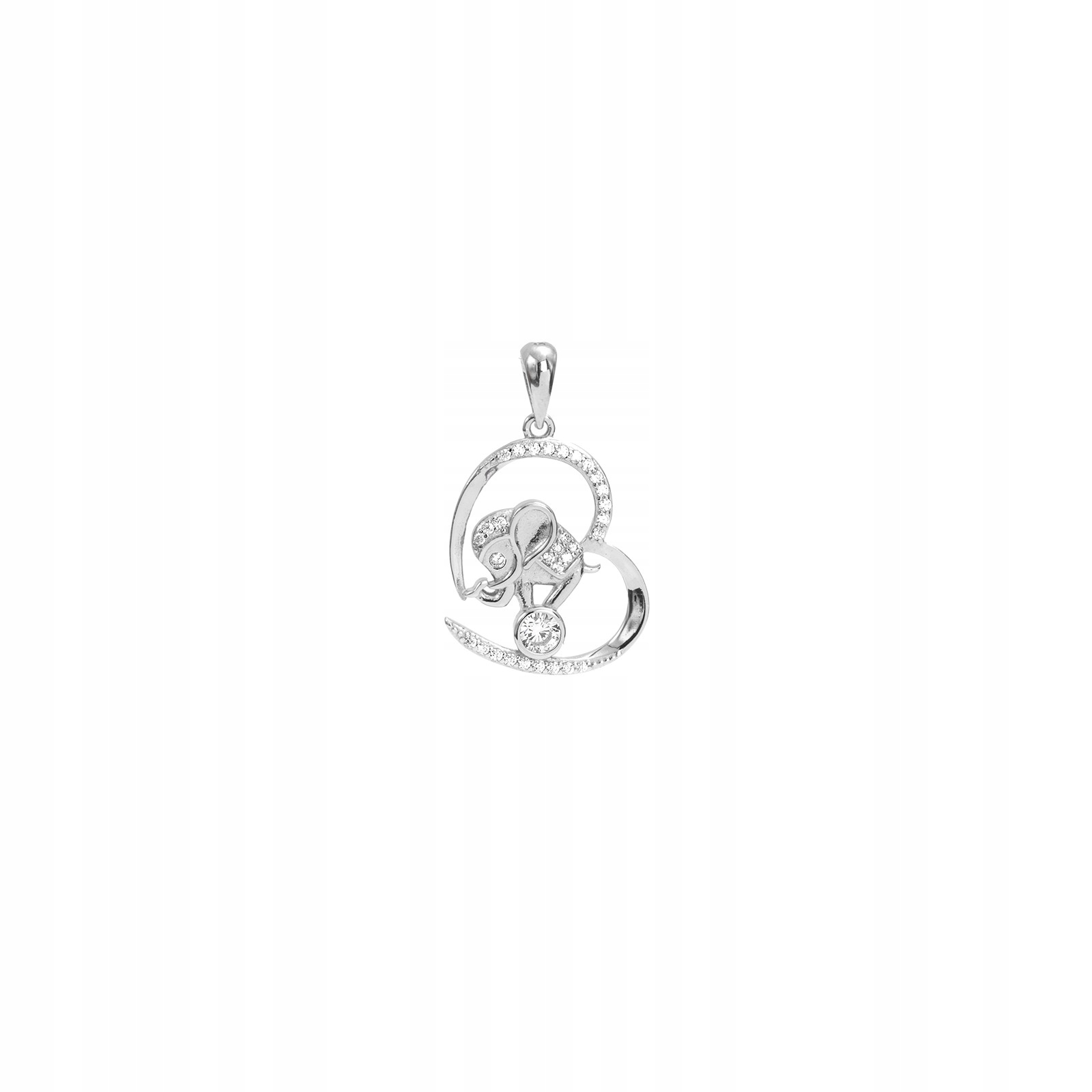 Stříbrný přívěsek 925 přívěsek Slon Srdíčko