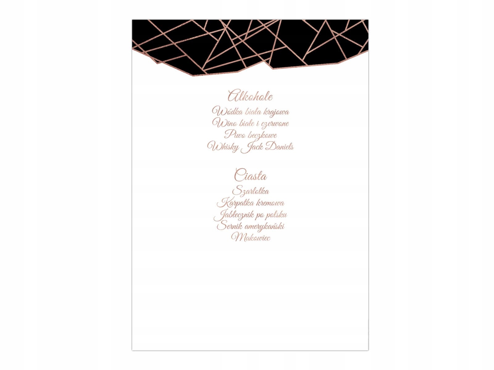 Menu weselne rozkładane 10x14cm 4 szt. Marka Congee