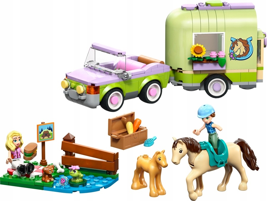 stavebnice Lego Friends Přívěs s koněm a hříbětem 279 dílků 42695