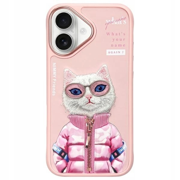 Pouzdro Pro Iphone 16 Nimmy Cool&cute 2.0 Cat Růžové