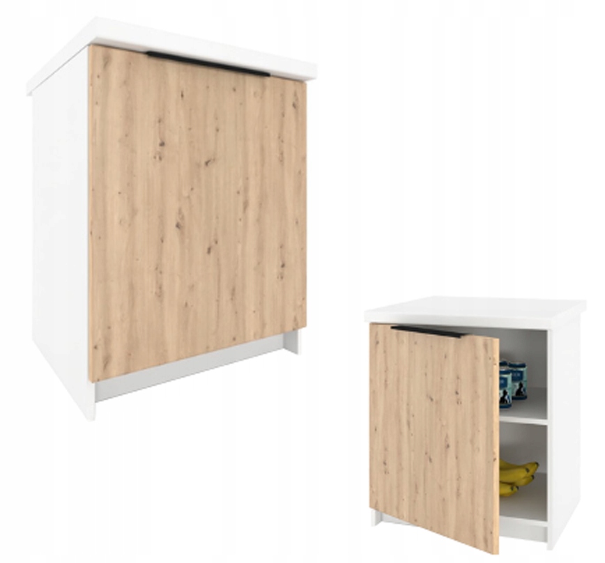Kuchyňská Skříňka Spodní Stojící Kira Bílá Dub Artisan 40cm pracovní deska S Tlumením Dovírání