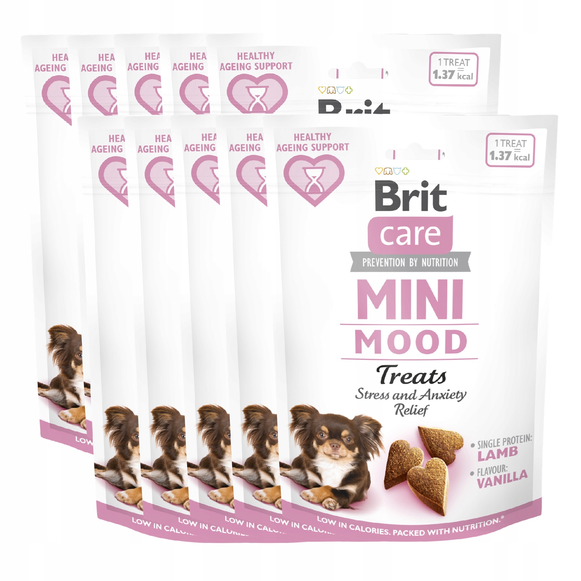 Levně Brit Care Dog Mini Snacks Mood Stress Jehněčí 10PAK 10x50g