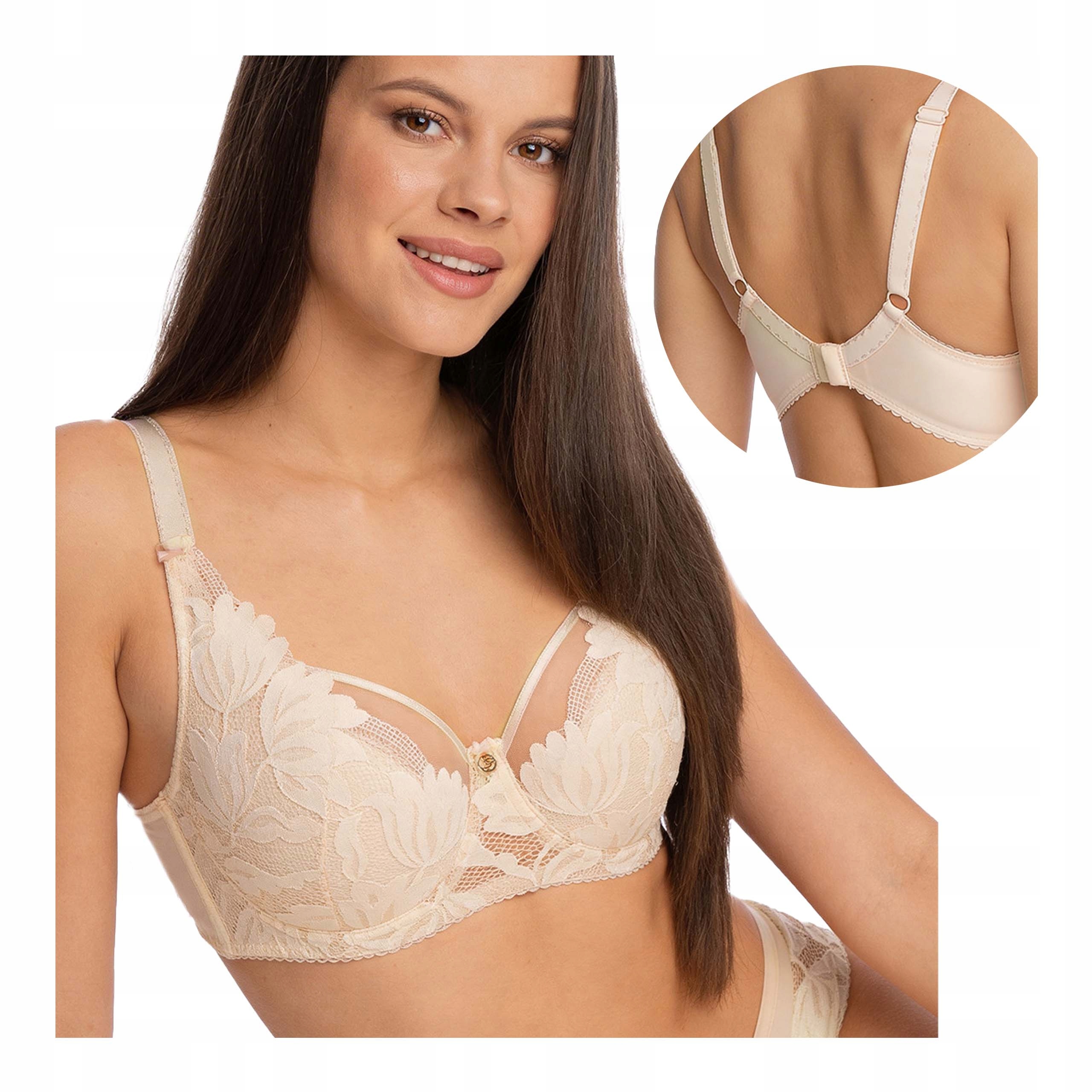 Podprsenka Gaia polovyztužená krajková béžová sexy pohodlná 75G