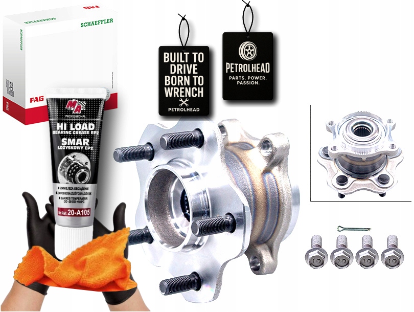 Sada Ložiska Kola S Nábojem Zadní Nissan Juke Qashqai #Petrolhead Pro+ Kit7