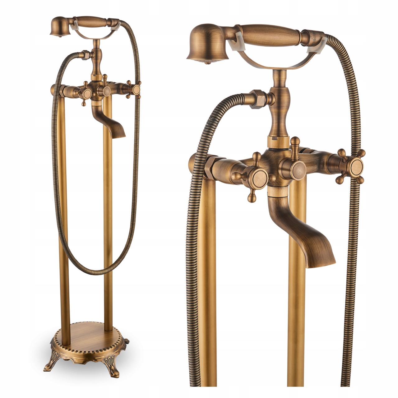 Retro Stojaci Vaňový Kohútik V Starom Štýle S Vintage Sprchou Do Kúpeľne