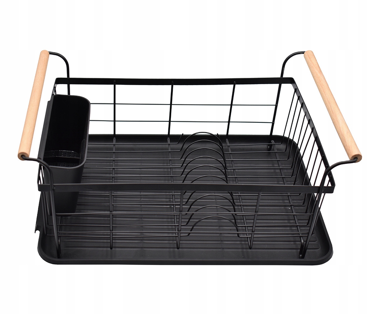 Levně Odkapávač Na Nádobí S Odkapávačem A Podnosem, Stojan Na Talíře, Černá Loft