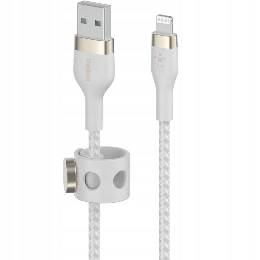 Kabel Usb-a Lightning, 12W, 2m, z oplotem, z magnesem, Belkin Pro Flex