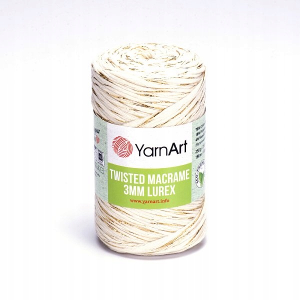 YarnArt Twisted Macrame Lurex 3mm 752 žlutý provázek makramé 4 x 250 g
