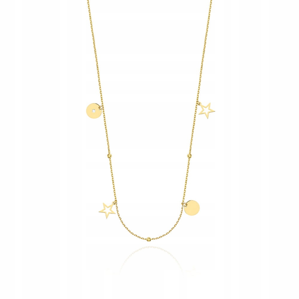 

Złota 14K Celebrytka Gwiazdki Kółka Kulki Brylant