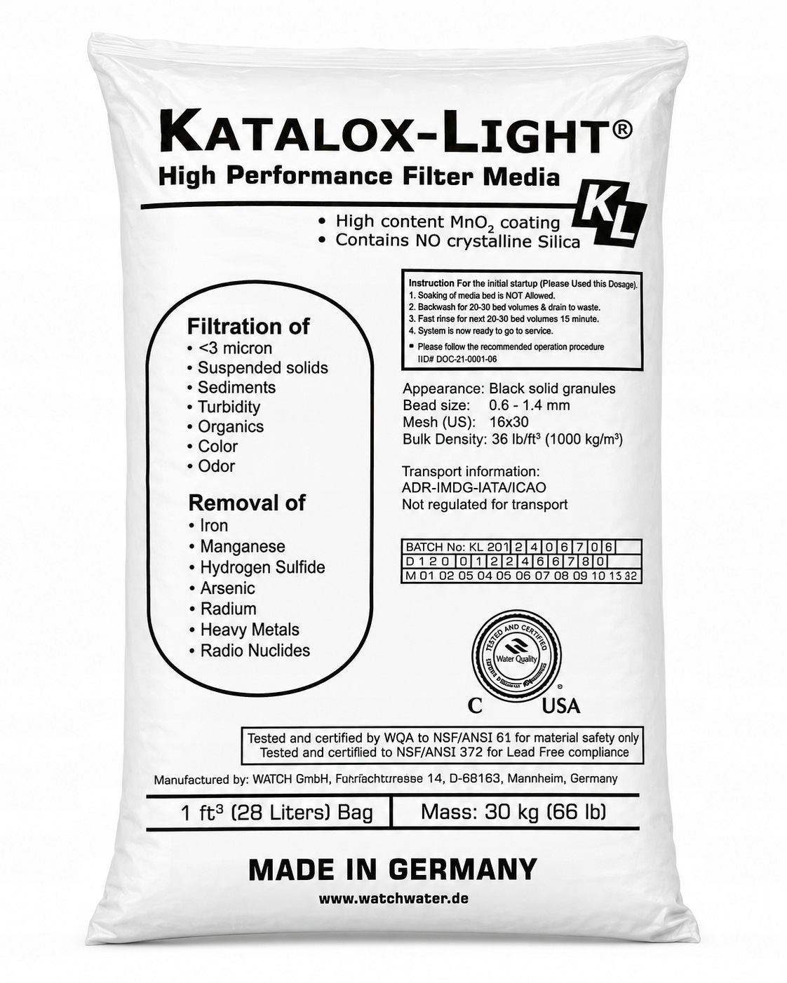 Złoże odżelaziające Katalox Light 28,3 L